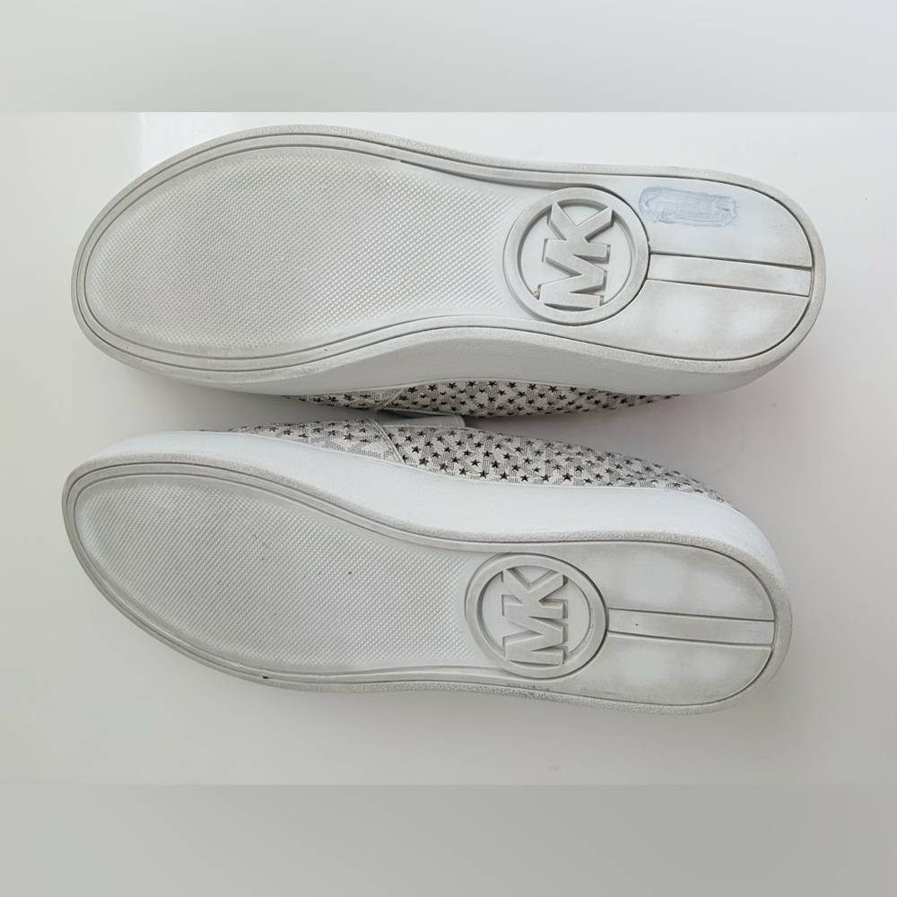 Michael Kors Women's Gold and White Slip-On Sneakers in size 8 - Picture 15 of 16